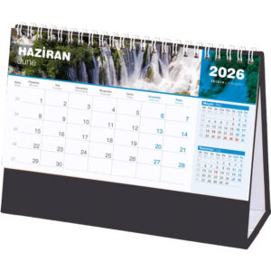 AMT-04-TS Taslama - Siyah Şelale Masa Takvimi